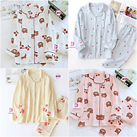 Pijama Sau Sinh (Vải Xô nhật) Mặc hè cực mát W06