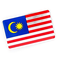 Sticker hình dán metal cờ Malaysia