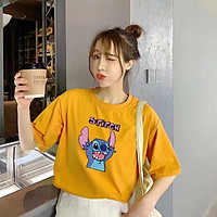 Áo phông, áo thun nam nữ form rộng tay lỡ Unisex HOẠT HÌNH ST I CH Từ 50-70kg