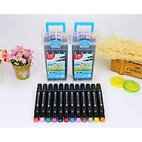 BÚT MÀU MARKET ĐEN CAO CẤP - 2 ĐẦU NHIỀU CÔNG DỤNG - 12 MÀU/ 24 MÀU/ 36 MÀU/ 48 MÀU
