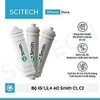 Bộ lõi máy lọc nước AO Smith C1/C2 - Z4/Z7 kèm co nối Scitech cho lõi nối nhanh - Hàng chính hãng