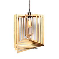 Đèn gỗ thả trần CAO CẤP hiện đại sang trọng 39x49cm chất liệu gỗ trang trí cho phòng khách nhà căn hộ decor nhà quán cafe