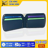 Ví cầm tay mini J4M, ví sen cách điệu da bò thật, thời trang Unisex cho nam và nữ đựng thẻ và tiền, VSX21