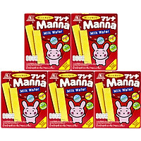 Lốc 5 hộp bánh xốp sữa ăn dặm Morinaga - Manna Milk Wafer