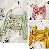 Áo kiểu nữ, áo nữ dây rút cổ vuông nhiều màu đủ size S M L New Brand A-35