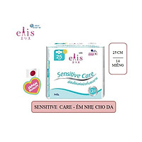 Băng vệ sinh siêu mềm cánh chồng tràn Elis Sensitive Care Natural Cotton 25 cm ( 14 miếng/gói )