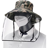 Unisex Kính che mặt bảo vệ trong suốt chống khạc nhổ chống gió và chống bụi, Mũ chống nắng cầm tay Mũ ngư dân