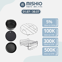 Phụ kiện khay Nồi Chiên Không Dầu Mishio MK217 loại 8 inch - Màu đen