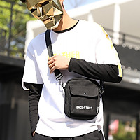 Túi messenger đeo chéo nam nữ thời trang cao cấp phong cách basic hàn quốc đeo vai lưng bụng Yourwish TD36 chất vải đen polyester dệt kim mềm mịn thông dụng dễ phối đồ đi chơi party du lịch