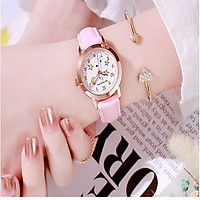 Đồng hồ đeo tay  thời trang nữ màu hồng hình ngôi sao