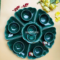 BỘ BÁT ĐĨA HOA MẶT TRỜI ĐK50cm. HÀNG SỨ BÁT TRÀNG