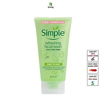 Sữa rửa mặt dịu nhẹ cho da nhạy cảm Simple Kind To Skin Refreshing Facial Wash 150ml SIMSRM150