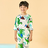 Bộ đồ lửng tay mặc nhà cotton giấy cho bé trai U2008 - Unifriend Hàn Quốc, Cotton Organic