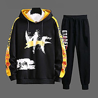 Set Bộ 2 Món Quần Dài + Áo Hoodie Nón Nam Chất Vải Nỉ (Nf + Etadet), Bộ Quần Áo Nỉ Nam Thu Đông Áo Hoodies Có Mũ Trùm Đầu Kết Hợp Quần Jogger Phối Chữ Đơn Giản Thời Trang Hàn Quốc, Bộ Quần Áo Nam Thu Đông unisex - set bộ ulzzang