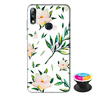 Ốp lưng điện thoại Asus Zenfone Max Pro M2 hình Hoa Xanh tặng kèm giá đỡ điện thoại iCase xinh xắn - Hàng chính hãng