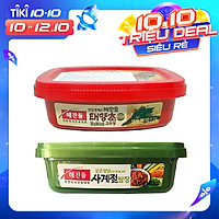 Combo 1 Hộp Tương Ớt Gochujang Taeyangcho 200G và 1 Hộp Tương Chấm Thịt Nướng Ssamjang CJ 170G