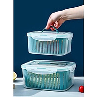 SET 5 HỘP ĐỰNG ĐỒ TỦ LẠNH ĐA NĂNG 2 LỚP CAO CẤP CÓ NẮP ĐẬY ĐỰNG THỰC PHẨM ( Màu Xanh Nhạt )