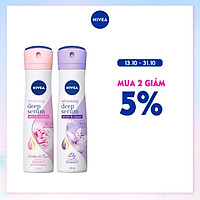Bộ đôi Xịt Ngăn Mùi Nivea Serum Trắng Mịn Hương Hoa Hồng Hokkaido (150ml) 85304 & Xịt Ngăn Mùi Nivea Serum Trắng Mịn Hương Hoa Lily (150ml) 85312