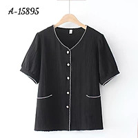 Áo Bigsize cổ tim n ú t 2 túi 15895