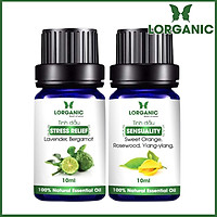 Combo Tinh Dầu Hợp Hương Lorganic: Tress Relife Thư Giãn + Sensual Gợi Cảm (10ml / Chai)
