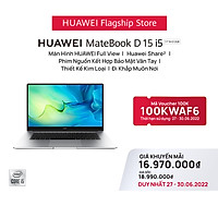 Máy Tính Xách Tay HUAWEI MateBook D 15 (8GB/512GB) | Intel Core Thế Hệ Thứ 11| Màn Hình HUAWEI Fullview | Huawei Share | Nút Nguồn Vân Tay | Hàng Chính Hãng