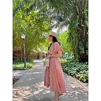 Bộ đồ nữ_set bộ đồ nữ chân váy dáng dài áo bom 3 màu cá tính