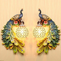 CẶP ĐÈN TREO TƯỜNG HÌNH TƯỢNG CON CÔNG DÙNG ĐỂ THẮP SÁNG, TRANG TRÍ CÁC PHÒNG (2 loại: có màu và màu vàng)