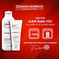 Dầu gội giảm rụng tóc Dr.FORHAIR phục hồi hư tổn nang chân tóc và kích thích mọc tóc - Combo 1 Chai 500ml, 1 Tuýp 100ml Dr FOR HAIR Folligen Plus Shampoo