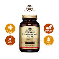 Viên uống điều hòa nội tiết tố nữ, nuôi dưỡng da Solgar Dầu Anh Thảo Evening Primrose Oil 1300 mg - NHẬP KHẨU USA