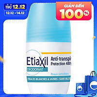 Lăn khử mùi giảm tiết mồ hôi Etiaxil Deodorant Anti-transpirant 48H Roll On 50ml