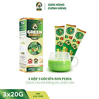 Sữa bột, Sữa non tinh chất rau củ Green Daddy Pedia hộp 03 gói x 20g, dành cho bé biếng ăn, chậm lên cân