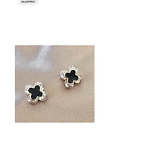 E001-2 Bông Tai Khuyên Tai TITAN Nữ Hàn Quốc Thiết Kế Đẹp Không Rỉ Cỏ 4 Lá Ring House