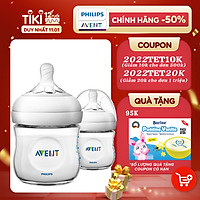 Bộ 2 Bình sữa mô phỏng tự nhiên hiệu Philips Avent (125 ml) cho trẻ từ 0 tháng tuổi 690.23