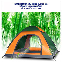 Lều cắm trại 4 người lều dã ngoại du lịch 2 cửa chống nắng hiệu quả có quai đeo