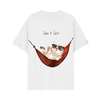 Áo thun unisex mèo hoàng thượng nằm võng cực ngầu yêu cho các Sen form đẹp vải dày mịn mát 2019T1262
