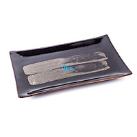 Đĩa Chữ Nhật Men Cánh Gián (size 32cm x20cm) - Gốm Cao Cấp Bát Tràng