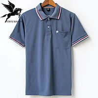 Áo thun nam polo trơn trung niên vải cotton mặc MÁT form rộng thoải mái áo thun nam sọc cổ sọc tay