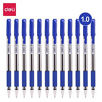 Bút bi dầu Deli - 0.5mm/0.7mm/1.0mm nắp đậy - mực Xanh/Đen/Đỏ- 12 cây/hộp - EQ01530/EQ01630/EQ01730