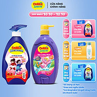 Combo 2 Sữa Tắm Gội cho bé Carrie Junior Hương Cherry + Bacbuster Hương Strawberry (700/chai)