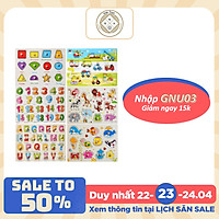 COMBO 6 bảng ghép hình núm gỗ(Giao thông, Hình học, Chữ, Số, Thú rừng, Thú biển)