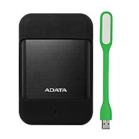 Ổ cứng di động 1TB/USB 3.0  chống sốc, chống nước ADATA HD700 (Đen) - Hàng Chính Hãng + Tặng Đèn Led
