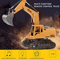 Máy Xúc Điều Khiển Từ Xa 3853 1/24 8Ch Hợp Kim Kim Loại (2.4Ghz) - Cam