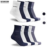COMBO 10 - Tất nam cao cấp sợi tre (Bamboo) - Dạng cổ trung - Thương hiệu Việt: BADBIRD