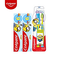 Bộ 2 kem đánh răng 90g và bàn chải Colgate cho trẻ em Minion