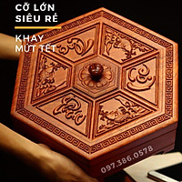 KHAY ĐỰNG BÁNH KẸO TẾT TRỐNG ĐỒNG & HỘP LỤC GIÁC PHÚC LỘC THỌ GỖ HƯƠNG