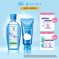 Bộ đôi Senka làm sạch cho mọi loại da (Nước Tẩy Trang Senka Fresh 230ml + SRM Tạo Bọt Senka Perfect Whip 120g)