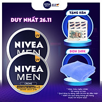 Combo 2 Kem Dưỡng Da Nam NIVEA MEN Creme 3in1 Giúp Giảm Nhờn, Sáng Da, Cấp Ẩm (30ml) - 83923