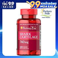 Thực Phẩm Chức Năng - Viên Uống Sụn Vi Cá Mập Giảm Đau Khớp, Bổ Sung Chondroitin Tăng Cường Dịch Khớp Puritans Shark Cartilage 740mg (100 Viên)