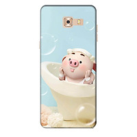 Ốp lưng nhựa cứng nhám dành cho Samsung Galaxy C9 Pro in hình Heo Xì Tin