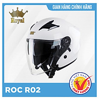 Mũ bảo hiểm 3/4 ROC R02 Thời Trang, Cá Tính Tặng Kèm Túi + Khoá Nón